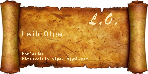 Leib Olga névjegykártya